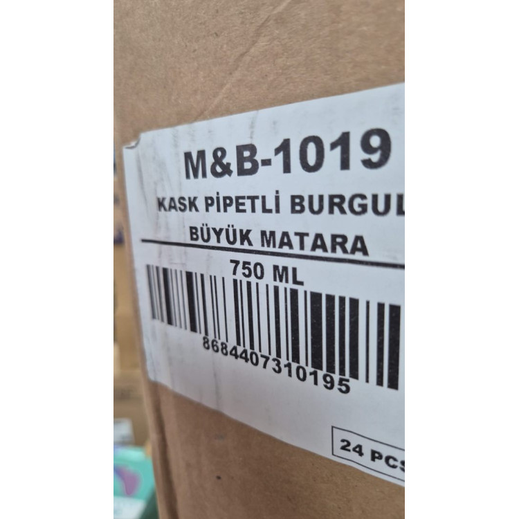 B&D POLİCARBON MB-1019 BURGULU MATARA KASK PİPETLİ 750 ML *24