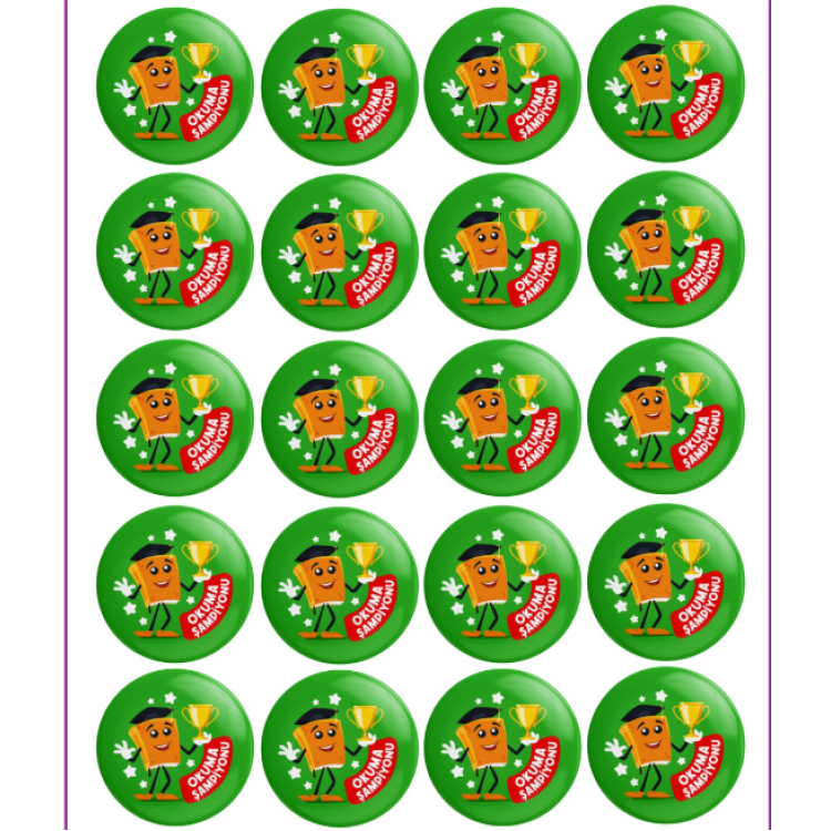 MOTİVASYON ROZETİ OKUMA ŞAMPİYONU 20Lİ -M06