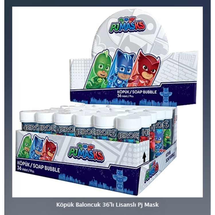 Köpük Baloncuk 36'lı Lisanslı Pj Mask