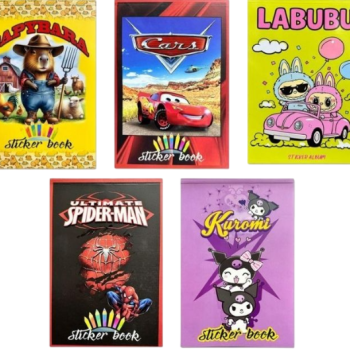 A5 STİCKER DEFTER ÇİZGİ FİLM KARAKTERLİ 12Lİ