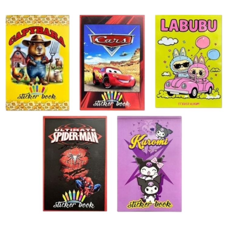 A5 STİCKER DEFTER ÇİZGİ FİLM KARAKTERLİ 12Lİ