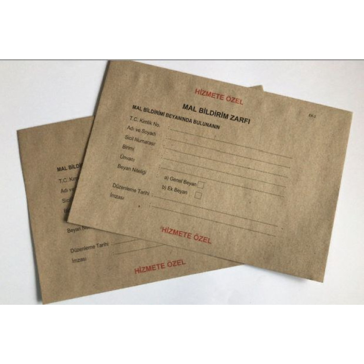 MAL BİLDİRİM ZARFI MAL BİLDİRİM ZARFI