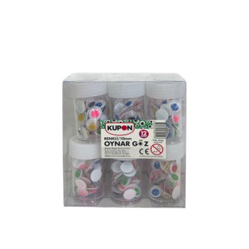 KUPON KOG-308 OYNAR GÖZ RENKLİ 10MM 12'Lİ KUPON KOG-308 OYNAR GÖZ RENKLİ 10MM 12'Lİ