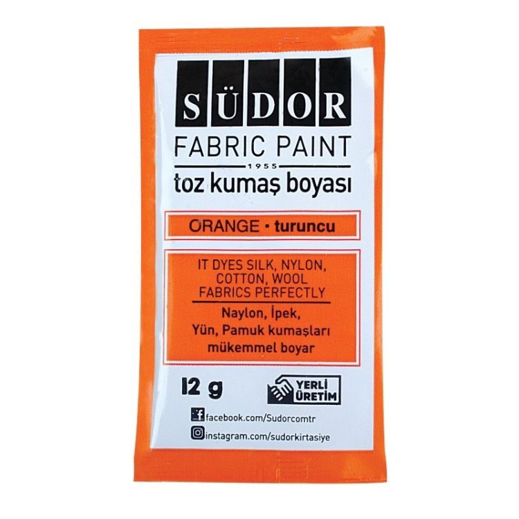 SÜDOR KB02 TOZ KUMAŞ BOYASI 12'Lİ TURUNCU
