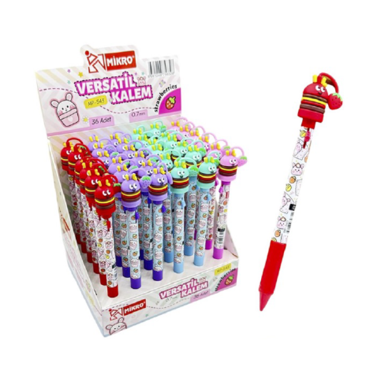 MİKRO MP-543 STRAWBERRİES BAŞLIKLI VERSATİL KALEM 36LI