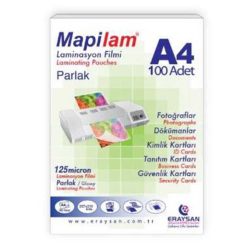 MAPİLAM A4 LAMİNASYON FİLMİ 125MİCRON (BOX100)