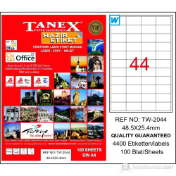 TANEX TW-2044 LAZER ETİKET 48,5x25,4MM 100'LÜ