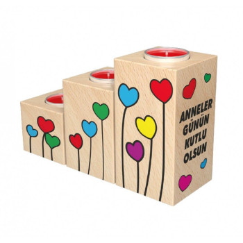 KUMTOYS DEKORATİF AHŞAP MUMLUK