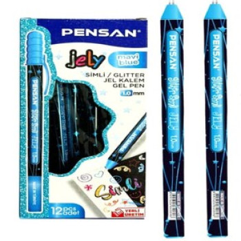 PENSAN 2800 MAVİ JELY GLİTTER SİMLİ JEL KALEM 12'Lİ *50 PENSAN 2800 MAVİ JELY GLİTTER SİMLİ JEL KALEM 12'Lİ *50