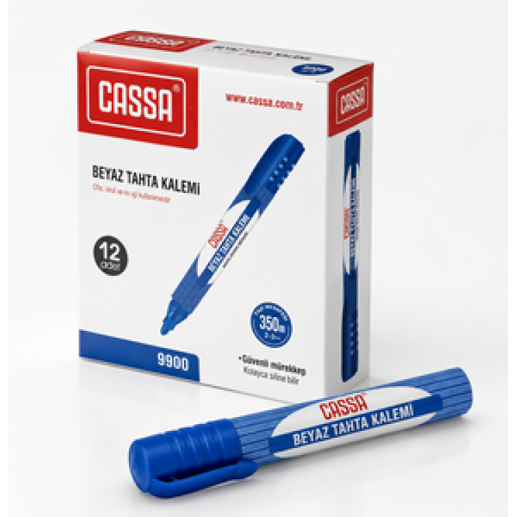 CASSA 9900 BEYAZ TAHTA KALEMİ MAVİ 12'Lİ