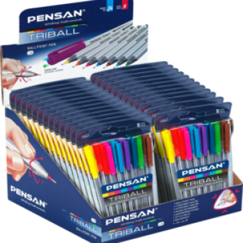 PENSAN 1003 TRİBALL TÜKENMEZ KALEM RENKLİ 8'Lİ SET *192