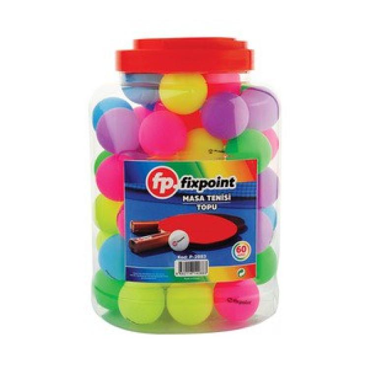 FİXPOİNT P-2883 PİNPON TOPU RENKLİ 60LI