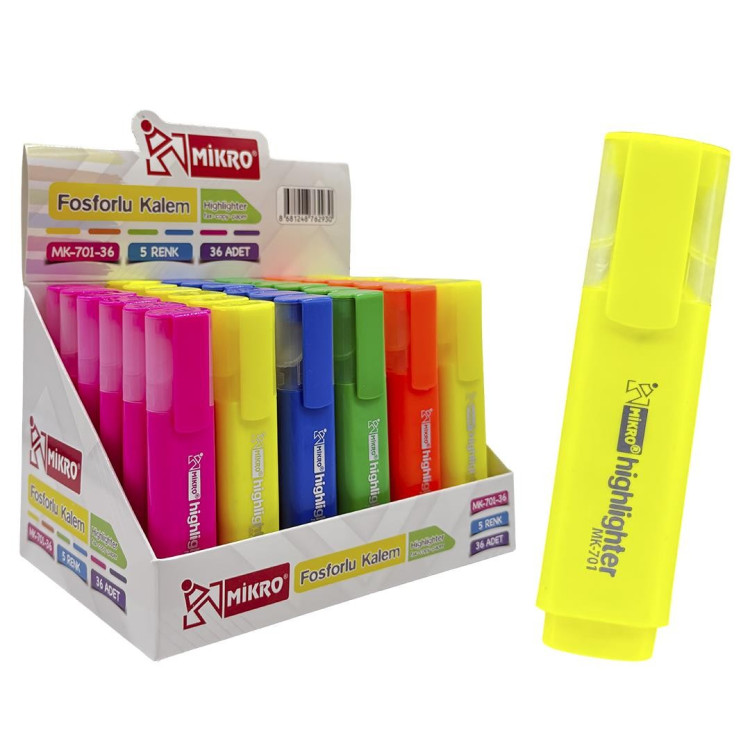 MİKRO MK 701-36 FOSFORLU KALEM STANDLI 36LI