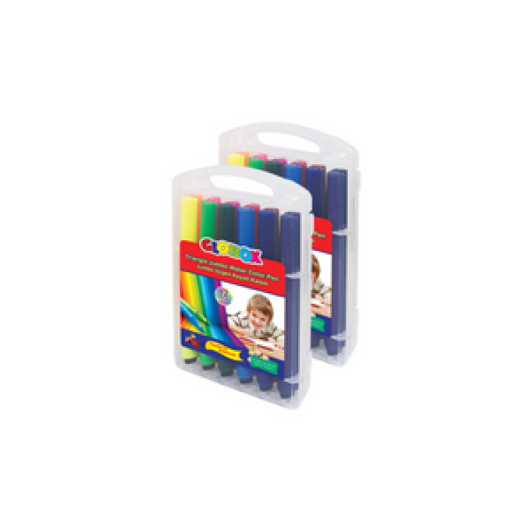 GLOBOX 1128 JUMBO ÜÇGEN KEÇELİ KALEM 12 RENK*144 >
