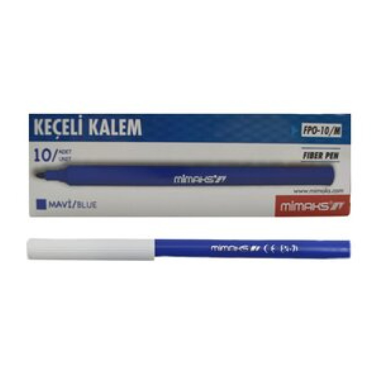 MİMAKS FPO-10/M KEÇELİ KALEM MAVİ 10'LU *156