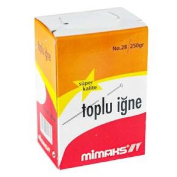 MİMAKS Tİ250 28MM NİKEL TOPLU İĞNE 250GR *60 MİMAKS Tİ250 28MM NİKEL TOPLU İĞNE 250GR *60