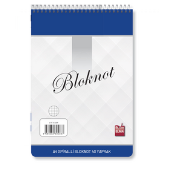 ELMA ELM-079 A4 SPİRALLİ BLOKNOT 40 YPRK.KARELİ ELMA ELM-079 A4 SPİRALLİ BLOKNOT 40 YPRK.KARELİ