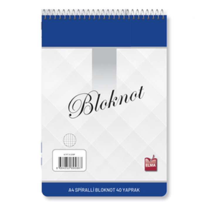 ELMA ELM-079 A4 SPİRALLİ BLOKNOT 40 YPRK.KARELİ