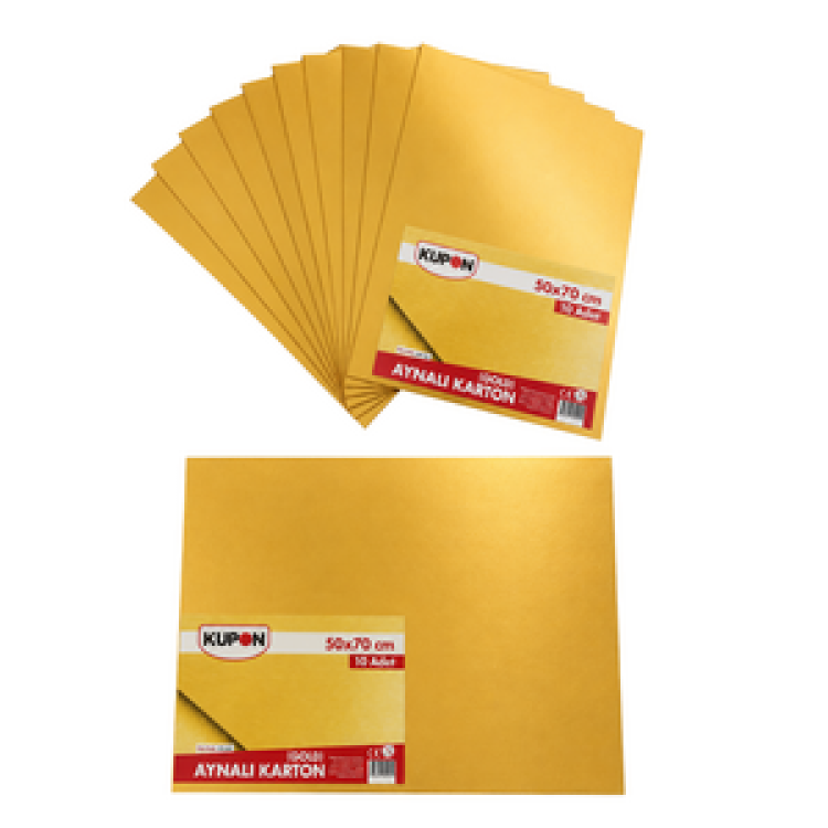 KUPON KFK-404 METALİK AYNALI KARTON GOLD 50X70 10'LU *25