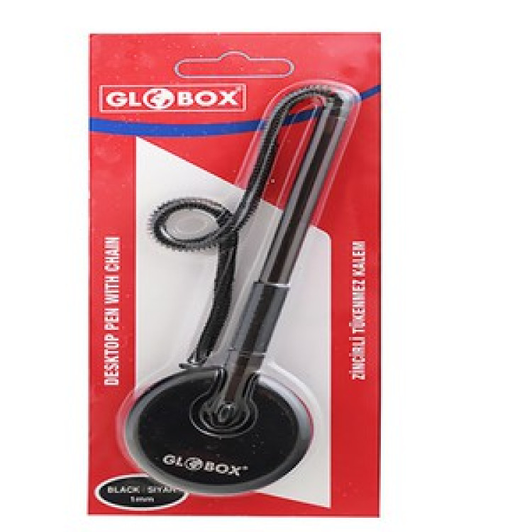 GLOBOX 1035 ZİNCİRLİ TÜKENMEZ KALEM SİYAH *24
