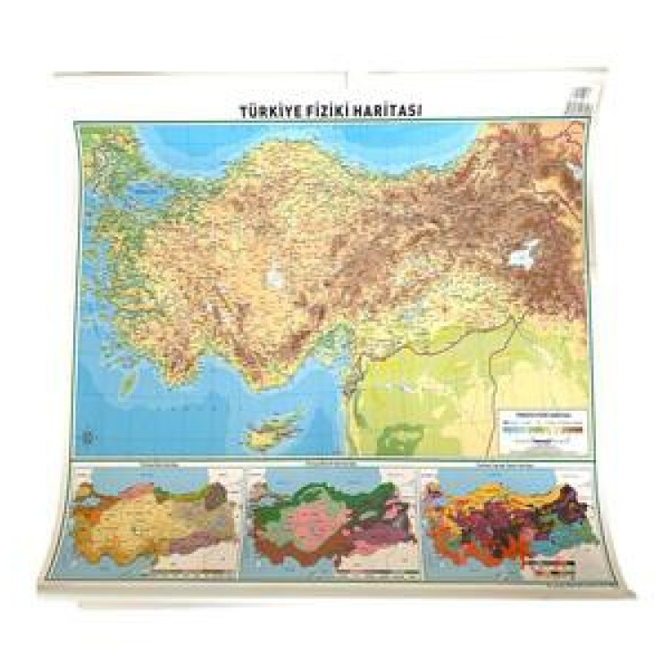 ODAK TÜRKİYE HARİTASI FİZİKİ-SİYASİ 50X70 5li