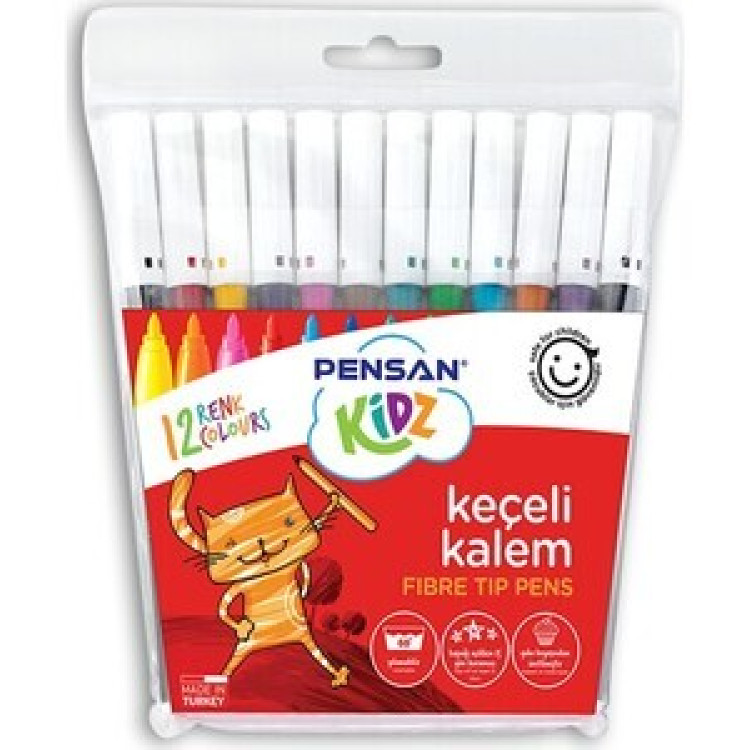 PENSAN KİDZ 99060 12 RENK KEÇELİ KALEM 12Lİ *12