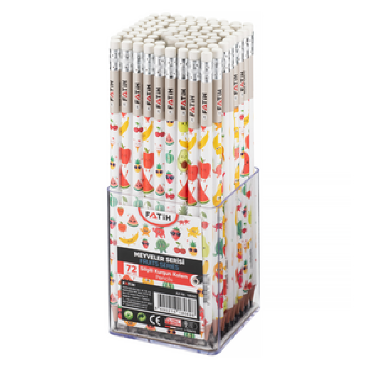 FATİH 18088 MEYVELER SİLGİLİ KURŞUN KALEM 72Lİ