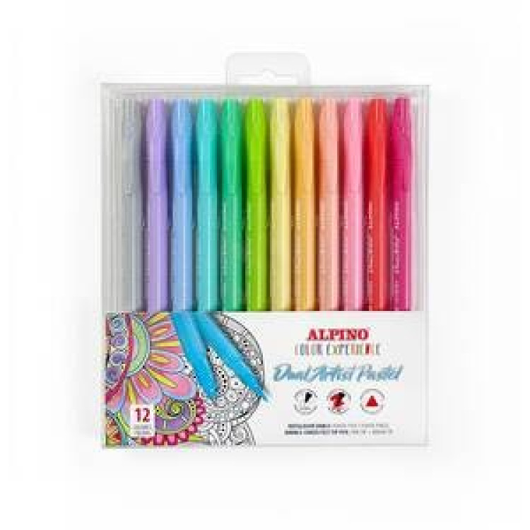 ALPINO AR-000188 DUAL ARTIST KEÇELİ KALEM 12 RENK PASTEL ÇİFT YÖNLÜ