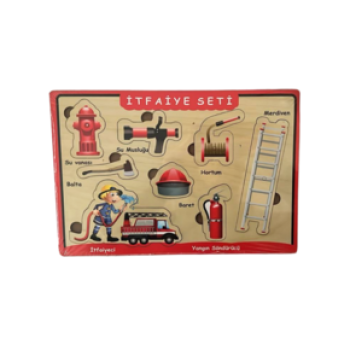AHŞAP PUZZLE İTFAİYE SETİ HEDİYELİ DERGİ