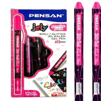 PENSAN 2800 PEMBE JELY GLİTTER SİMLİ JEL KALEM 12'Lİ *50 PENSAN 2800 PEMBE JELY GLİTTER SİMLİ JEL KALEM 12'Lİ *50