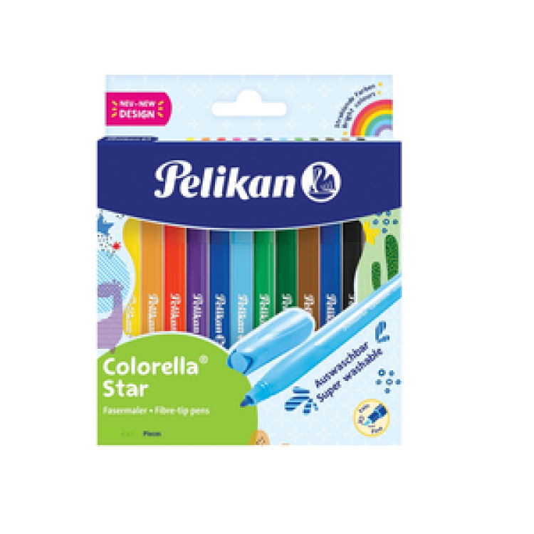 PELİKAN COLORELLA 10 RENK KEÇELİ KALEM 10'LU*12