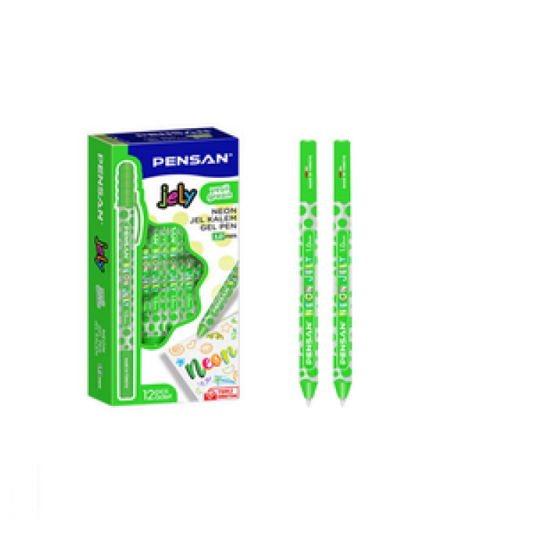 PENSAN 2801 YEŞİL JELY NEON JEL KALEM 12Lİ