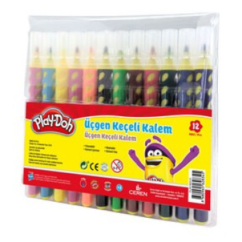 PLAY-DOH KE018 ÜÇGEN FIRÇA UÇLU KEÇELİ KALEM 12RENK PLAY-DOH KE018 ÜÇGEN FIRÇA UÇLU KEÇELİ KALEM 12RENK