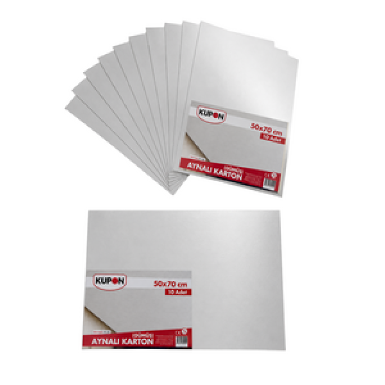 KUPON KFK-403 METALİK AYNALI GÜMÜŞ KARTON 50X70 10'LU