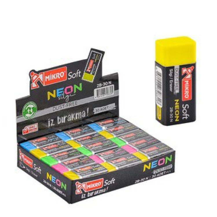 MİKRO 2B-30N DUST FREE NEON SİLGİ 30'LU *50