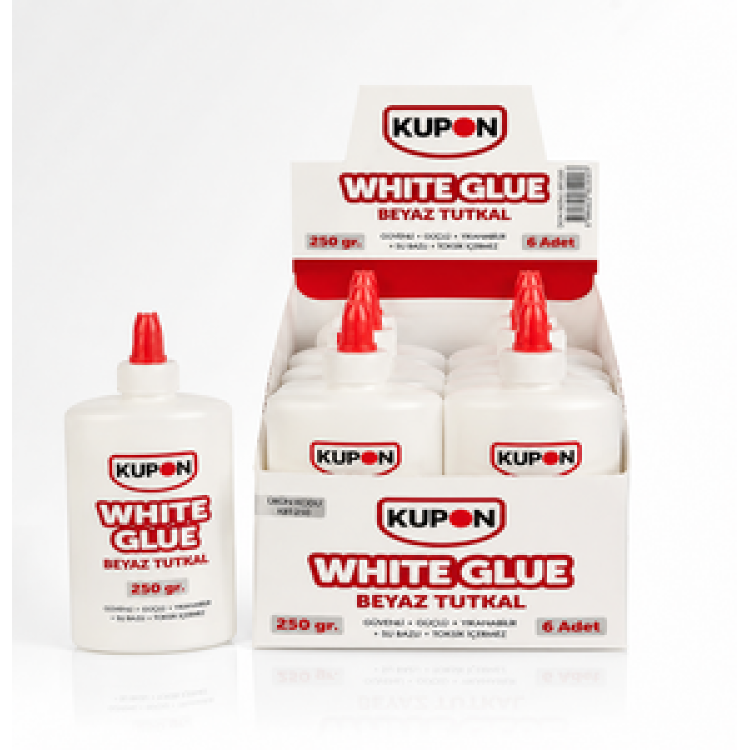 KUPON KBT-250 BEYAZ GLUE TUTKAL 250GR 6'LI *16