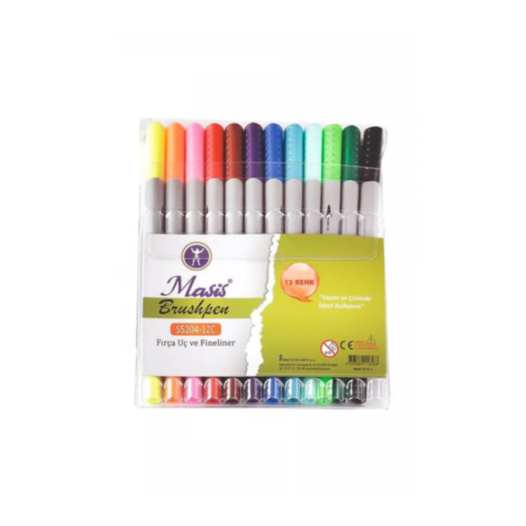 MASİS S5204-12C MASİS BRUSHPEN FIRÇA UÇ FİNELİNER KALEM