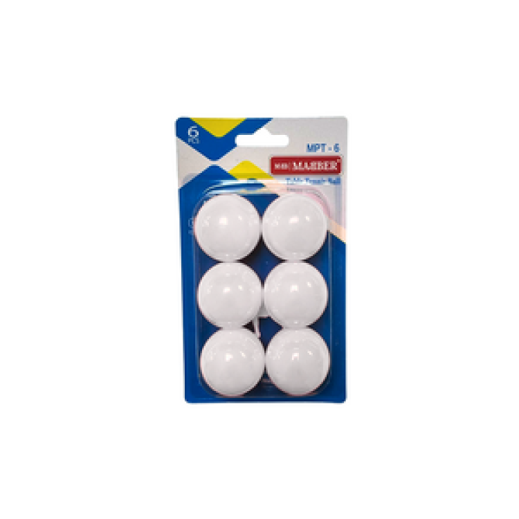 MABER PİNPON TOPU 6'LI-BEYAZ*240