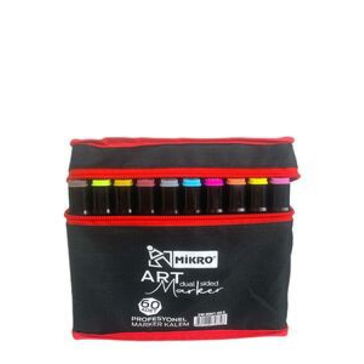 MİKRO ZW-8001  ART ÇİFT TARAFLI ÇANTALI  MARKER 60LI