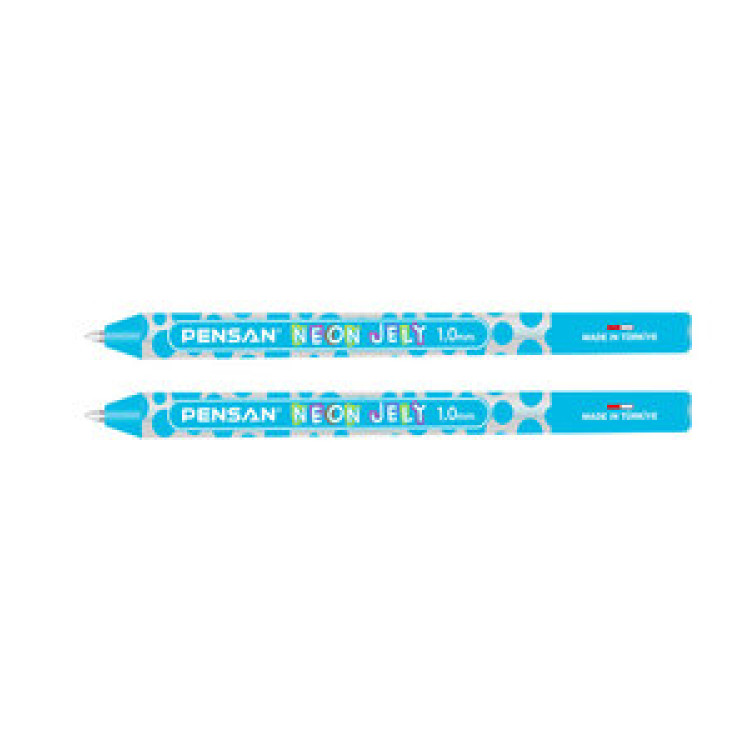 PENSAN 2801 MAVİ JELY NEON JEL KALEM 12Lİ