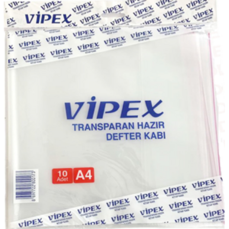 VİPEX HAZIR KİTAP KABI ŞEFFAF 10'LU *200