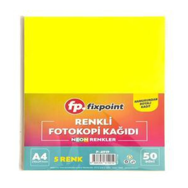 FİXPOİNT P-4919 NEON RENKLİ FOTOKOPİ KAĞIDI 50Lİ*120