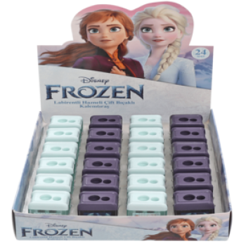 KAMP.FROZEN LABİRENTLİ HAZNELİ ÇİFT BIÇAKLI KALEMTIRAŞ ELSA 24'LÜ ^*720