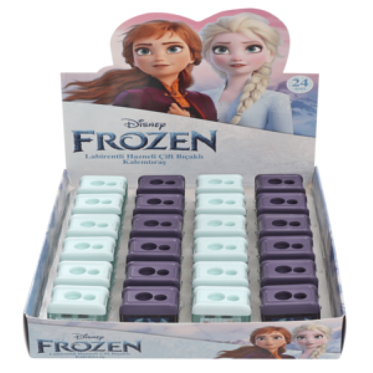 KAMP.FROZEN LABİRENTLİ HAZNELİ ÇİFT BIÇAKLI KALEMTIRAŞ ELSA 24'LÜ ^*720