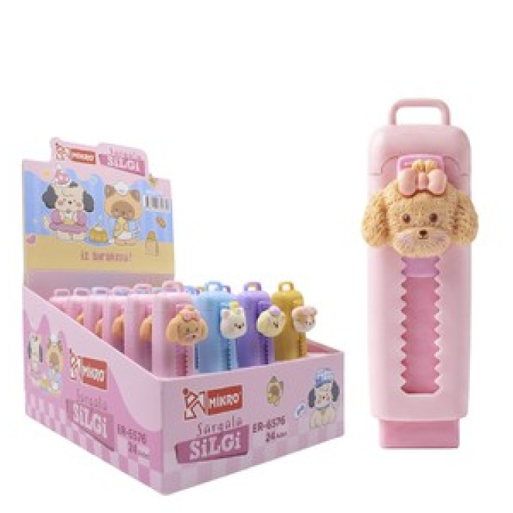 MİKRO ER-6576 SÜRGÜLÜ SİLGİ CUTE FRIENDS 24'LÜ