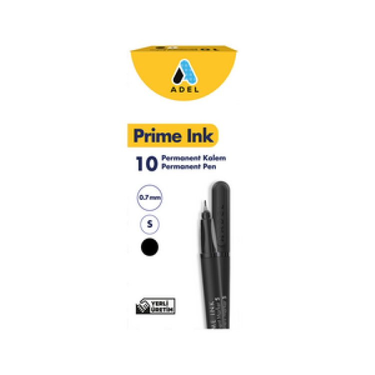 ADEL PRİME PERMANENT KALEM S SİYAH 10'LU PAKET >