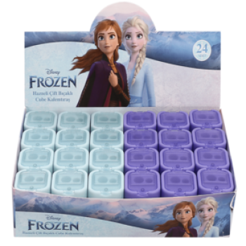 KAMP.FROZEN HAZNELİ ÇİFT BIÇAKLI CUBE KALEMTIRAŞ WONDER-IC 24'LÜ ^*30