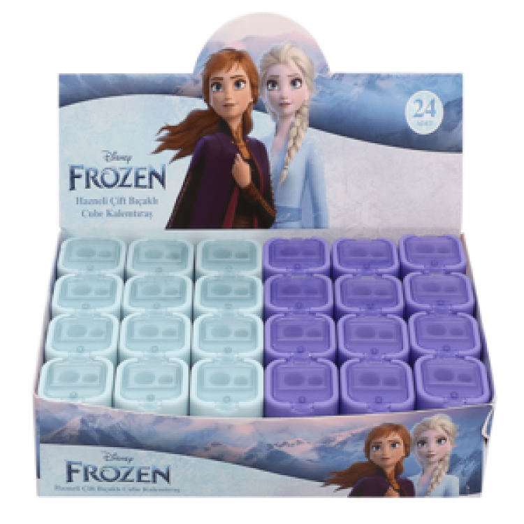 KAMP.FROZEN HAZNELİ ÇİFT BIÇAKLI CUBE KALEMTIRAŞ WONDER-IC 24'LÜ ^*30