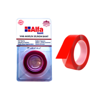 ALFA AB501 VHB AKRİLİK ÇİFT TARAFLI BANT 18MM *60 ALFA AB501 VHB AKRİLİK ÇİFT TARAFLI BANT 18MM *60