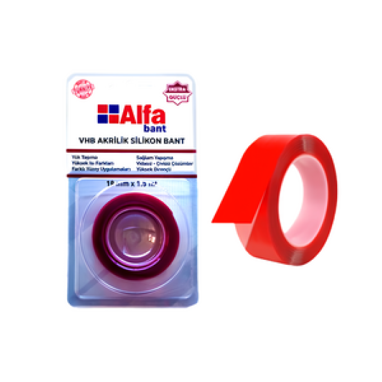ALFA AB501 VHB AKRİLİK ÇİFT TARAFLI BANT 18MM *60